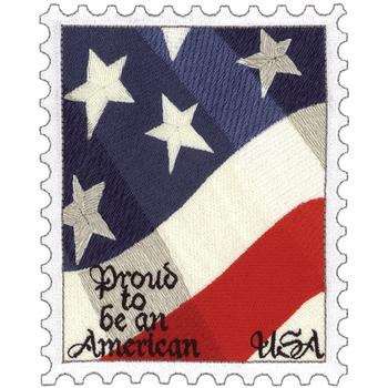 Flag Stamp Machine Embroidery Design