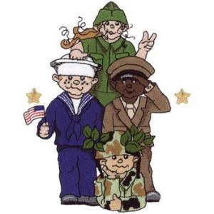 Picture of Armed Forces Kids Machine Embroidery Design