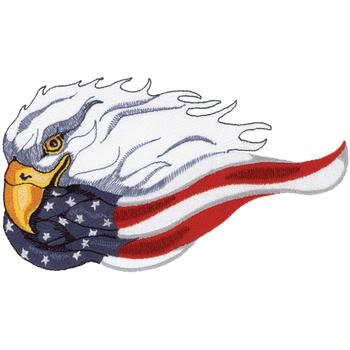 Eagle & American Flag Machine Embroidery Design