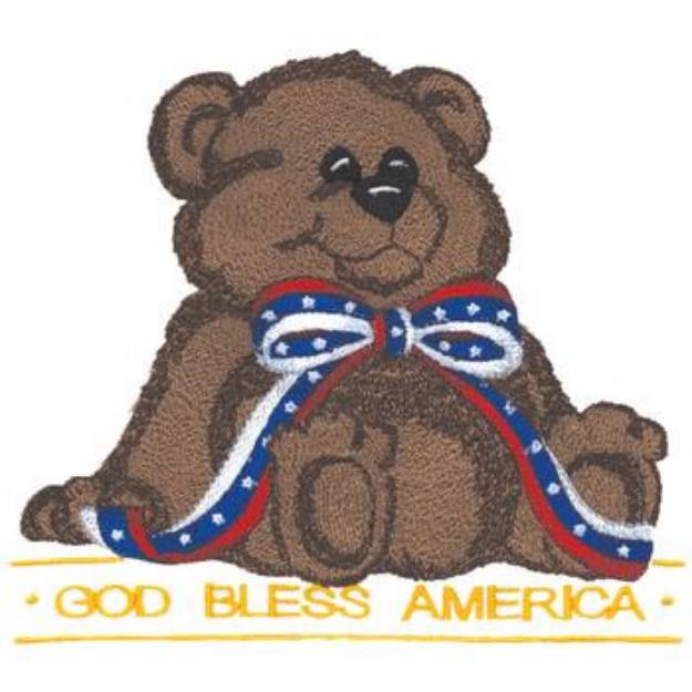 Picture of Patriotic Teddy Machine Embroidery Design