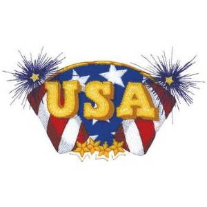 Picture of USA Fireworks Machine Embroidery Design