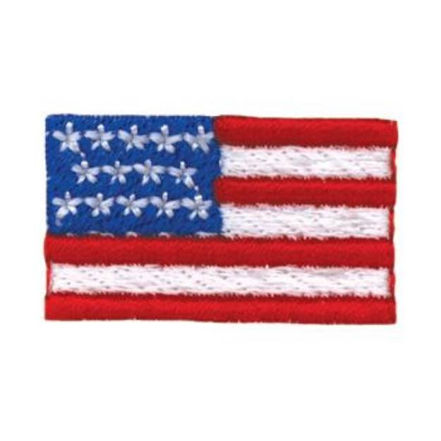 Picture of USA Flag Machine Embroidery Design