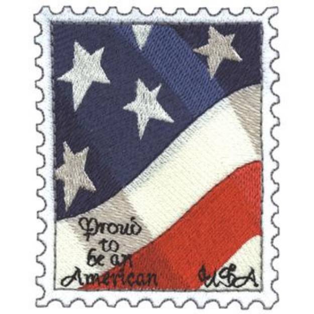 Picture of Flag Stamp Machine Embroidery Design