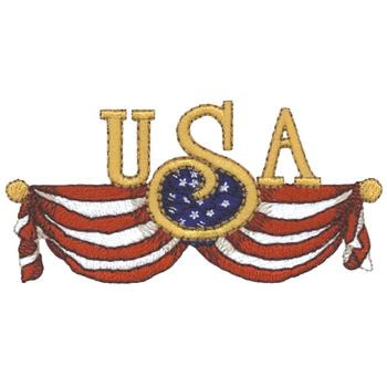 U S A Banner Machine Embroidery Design
