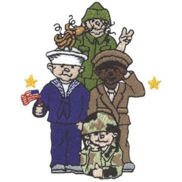 Picture of Armed Forces Kids Machine Embroidery Design