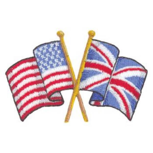 Picture of Crossed Flags UK Machine Embroidery Design