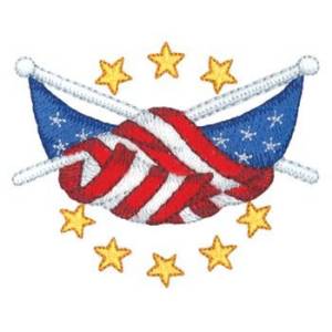 Picture of Crossed Flags Machine Embroidery Design