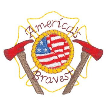 USAs Bravest Firefighters Machine Embroidery Design