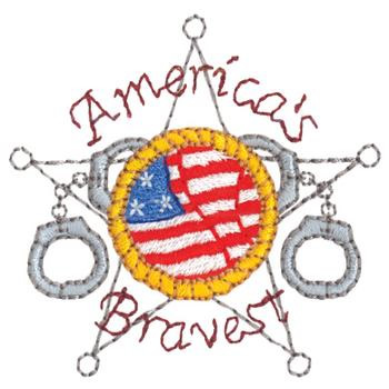 Americas Bravest Police Machine Embroidery Design