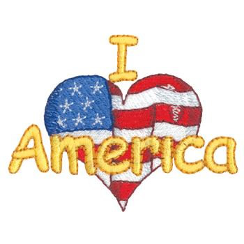 I Love America Machine Embroidery Design