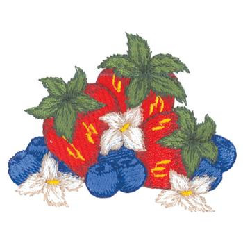 Patriotic Fruit Machine Embroidery Design