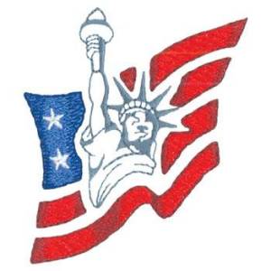 Picture of Lady Liberty Flag Machine Embroidery Design