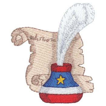 Scroll and Pen Machine Embroidery Design