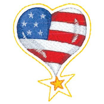 American Pride Heart Machine Embroidery Design