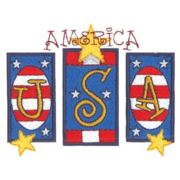 Picture of America USA Machine Embroidery Design