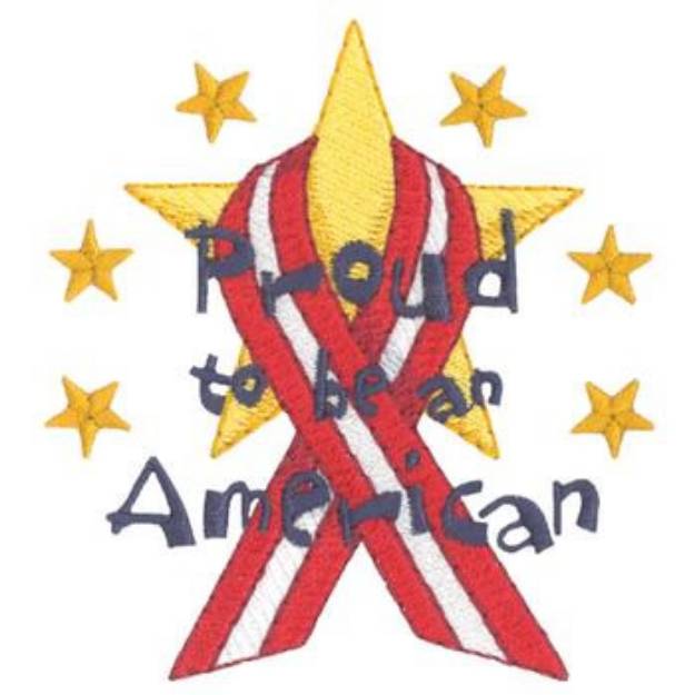 Picture of Proud American Ribbon Machine Embroidery Design
