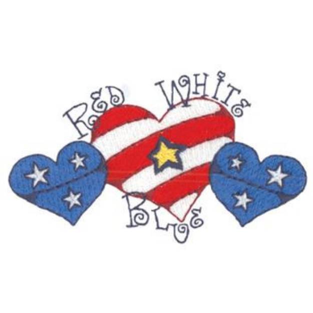 Picture of Red, White & Blue Machine Embroidery Design