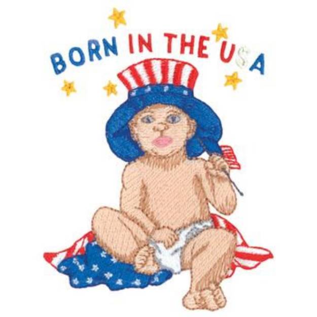 Picture of Born In The U S A Machine Embroidery Design
