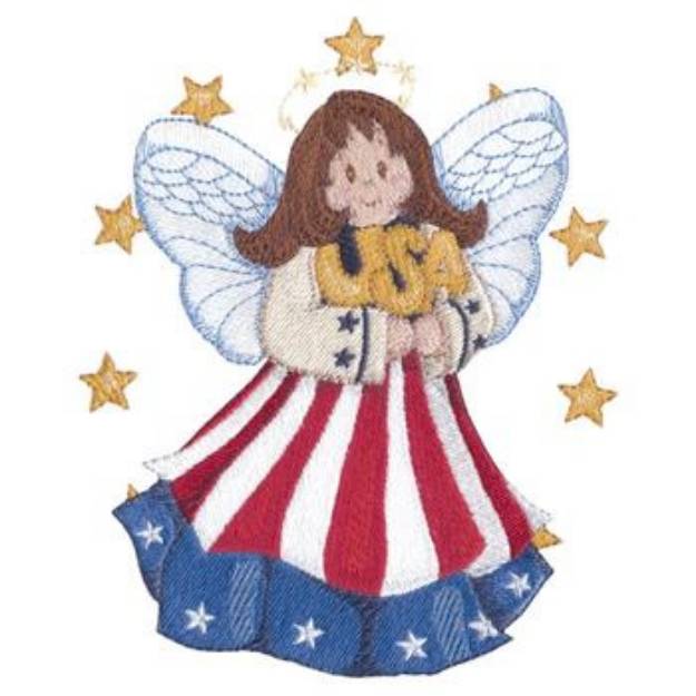 Picture of USA Angel Machine Embroidery Design