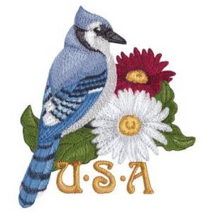 Picture of USA Bluejay Machine Embroidery Design
