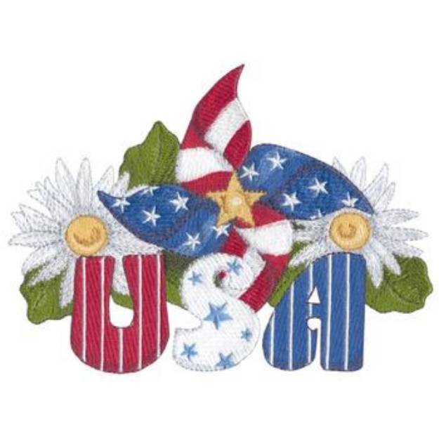Picture of Usa Pinwheel Machine Embroidery Design