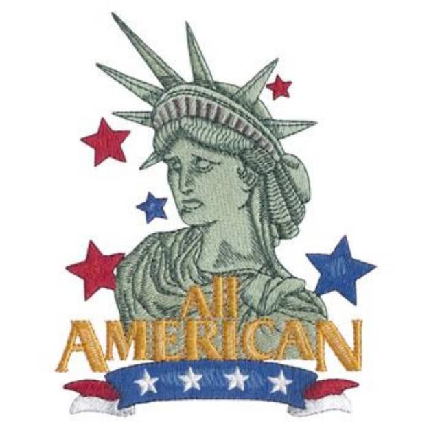 Picture of All American Lady Liberty Machine Embroidery Design