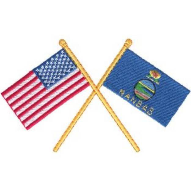 Picture of USA & Kansas Machine Embroidery Design