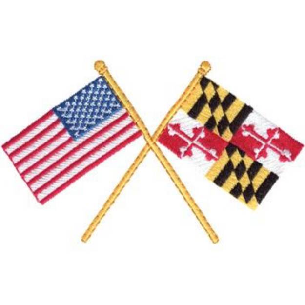 Picture of USA & Maryland Machine Embroidery Design