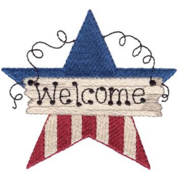 Picture of Americana Welcome Machine Embroidery Design