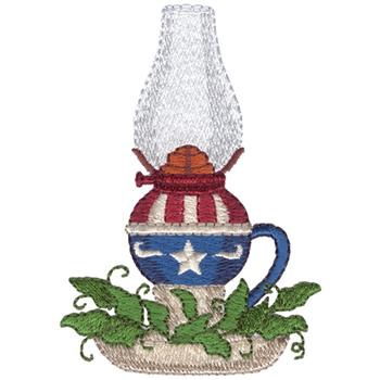 Americana Lamp Machine Embroidery Design