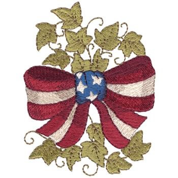 Patriotic Bow Machine Embroidery Design