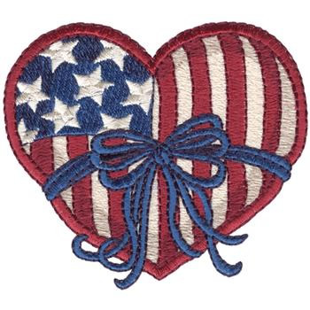 Patriotic Heart Machine Embroidery Design