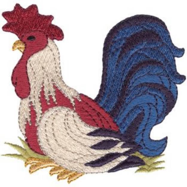 Picture of Americana Rooster Machine Embroidery Design