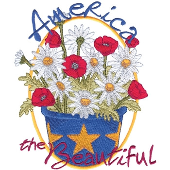 America The Beautiful Machine Embroidery Design