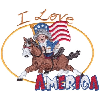 I Love America Machine Embroidery Design