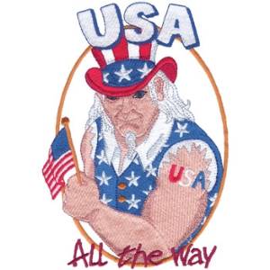 Picture of U S A All The Way Machine Embroidery Design