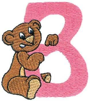 B Bear Machine Embroidery Design