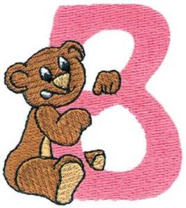 Picture of B Bear Machine Embroidery Design