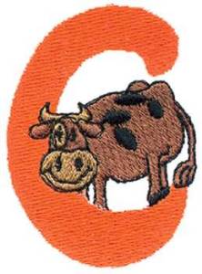 Picture of C Cow Machine Embroidery Design