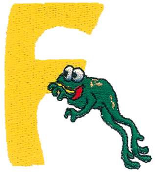 F Frog Machine Embroidery Design
