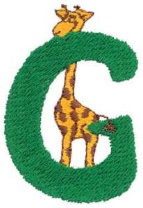 Picture of G Giraffe Machine Embroidery Design