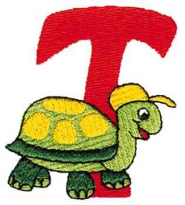 Picture of T Turtle Machine Embroidery Design