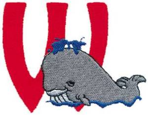 Picture of W Whale Machine Embroidery Design
