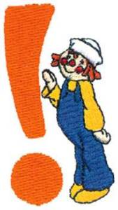 Picture of Exclamation W/Doll Machine Embroidery Design