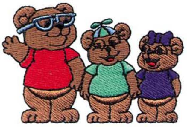 Picture of Three Bears Machine Embroidery Design
