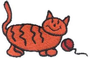 Picture of Kitty with Yarn Machine Embroidery Design