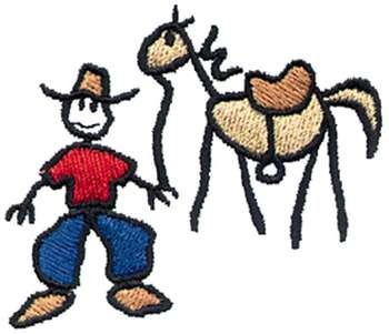 Cowboy & Horse Machine Embroidery Design