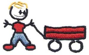 Picture of Kid & Wagon Machine Embroidery Design