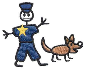 Police and K9 Machine Embroidery Design
