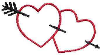 Arrow Hearts Outline Machine Embroidery Design